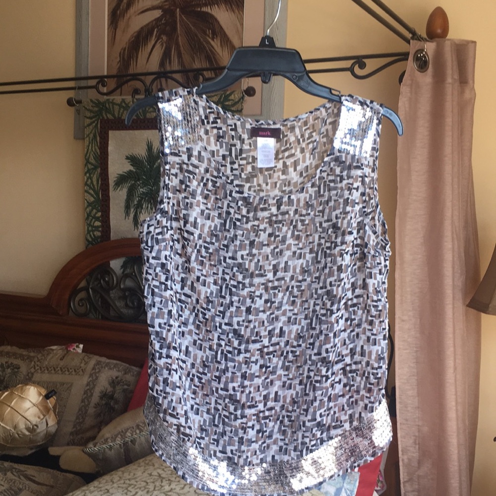 Mark Sleeveless Top w/ Sequins